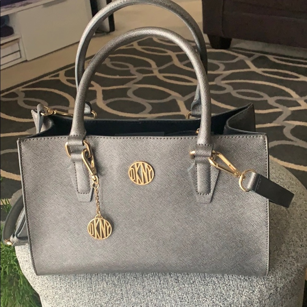 Gray DKNY Purse.